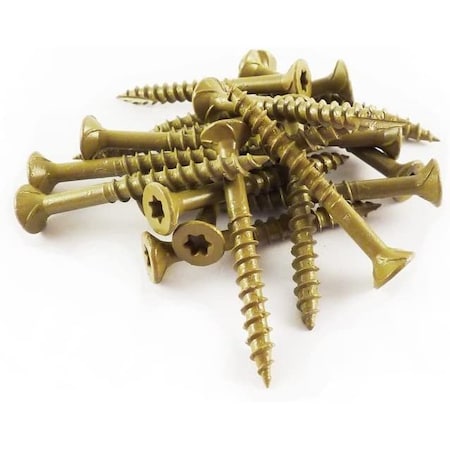 Woodpro Wood Screw, #9, 3-1/8 in, Gold Flat Head Torx Drive, 1 PK AP9X318-5